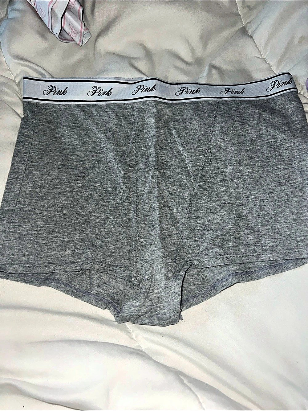 Pink Women'Small Gray Brief Panty Size Small Like New
